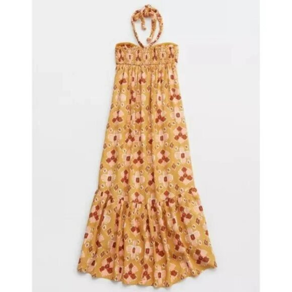 Linen Blend Halter/Strapless Maxi Sundress - Picture 6 of 7